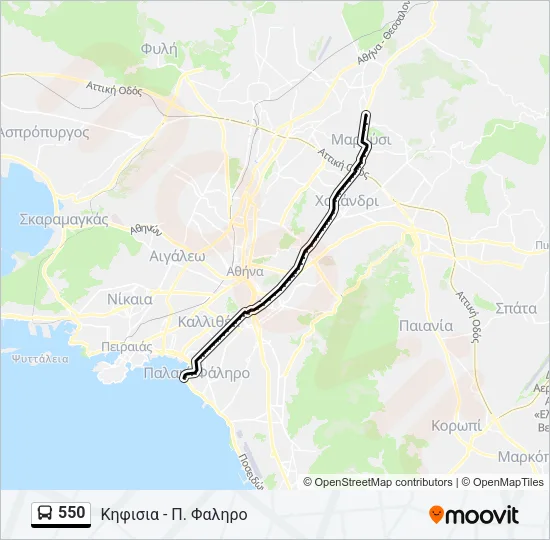550 Bus Line Map
