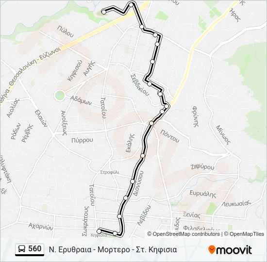 560 Bus Line Map