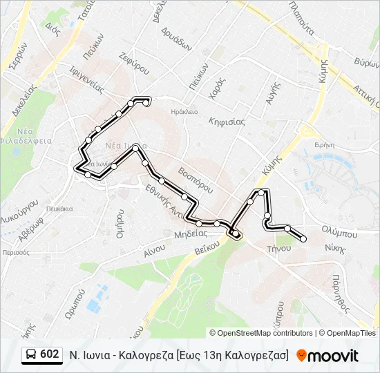 602 Bus Line Map