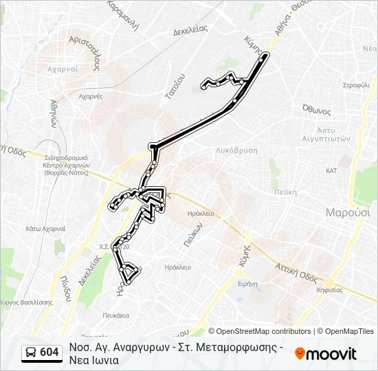 604 Bus Line Map