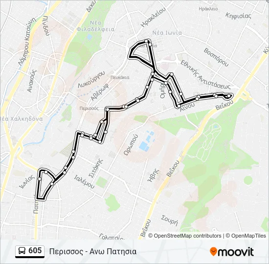 605 Bus Line Map