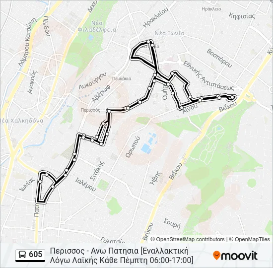 605 Bus Line Map