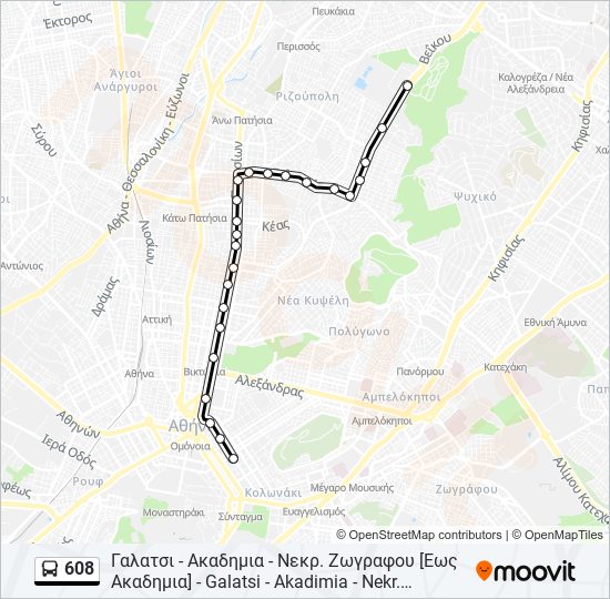 608 bus Line Map