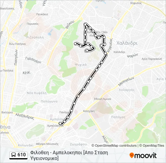 610 Bus Line Map