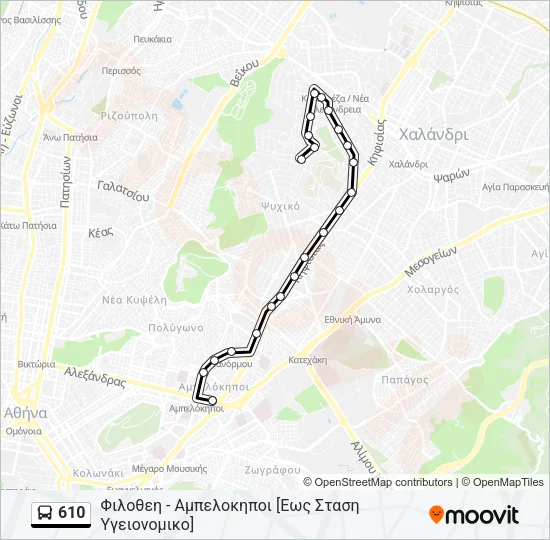 610 Bus Line Map
