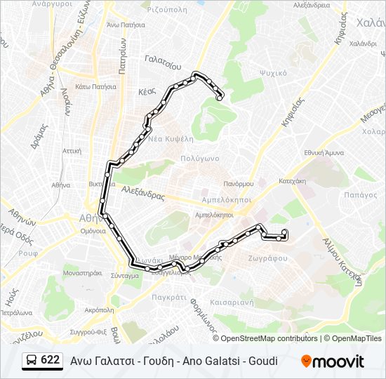 622 bus Line Map