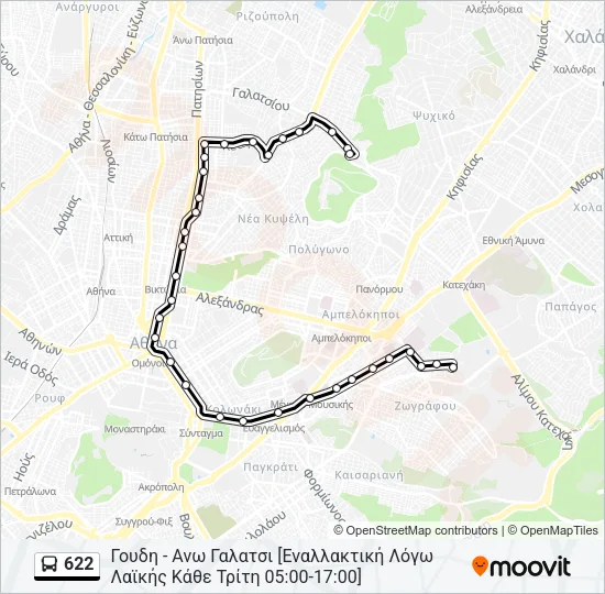 622 Bus Line Map