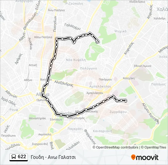 622 Bus Line Map
