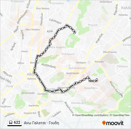 622 Bus Line Map