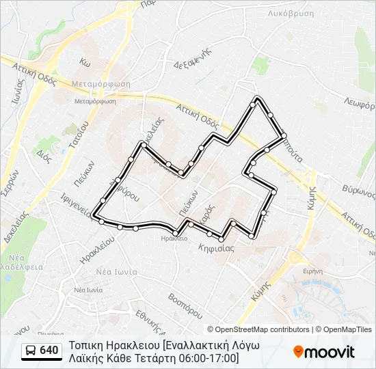 640 Bus Line Map