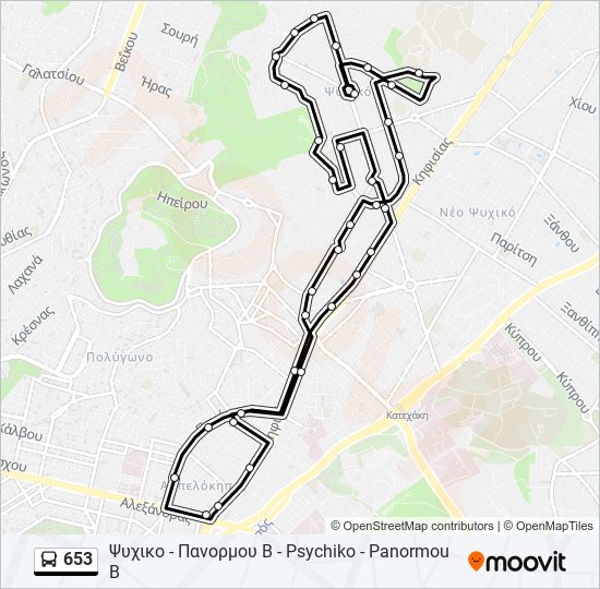 653 bus Line Map