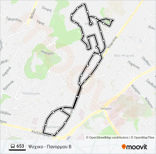 653 Bus Line Map