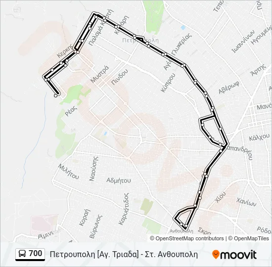 700 Bus Line Map