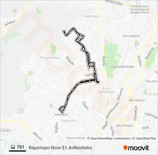 701 Bus Line Map