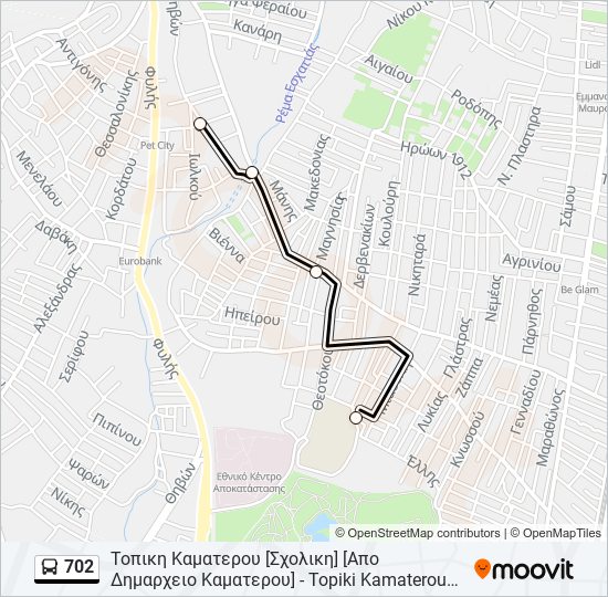 702 bus Line Map