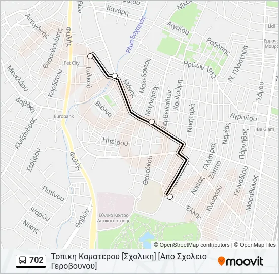 702 Bus Line Map