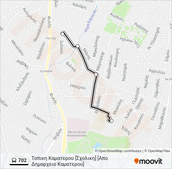 702 Bus Line Map