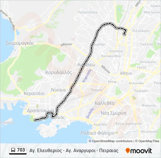 703 Bus Line Map
