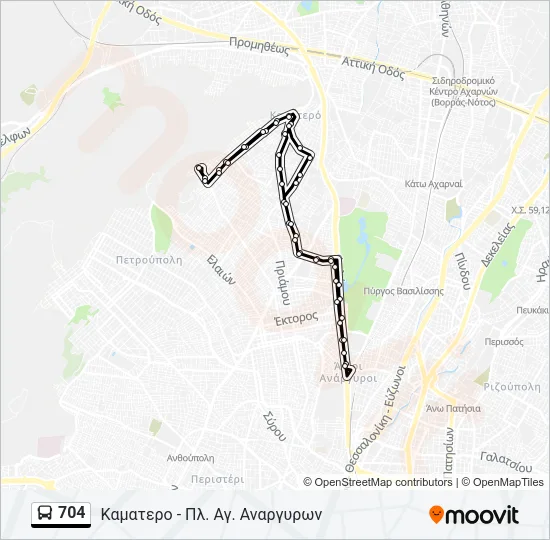 704 Bus Line Map