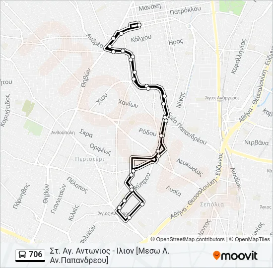 706 Bus Line Map