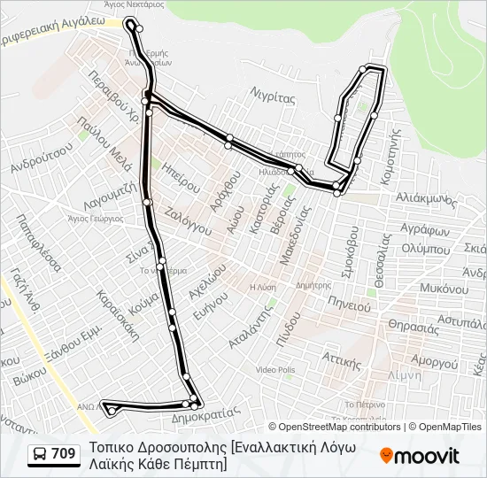 709 Bus Line Map