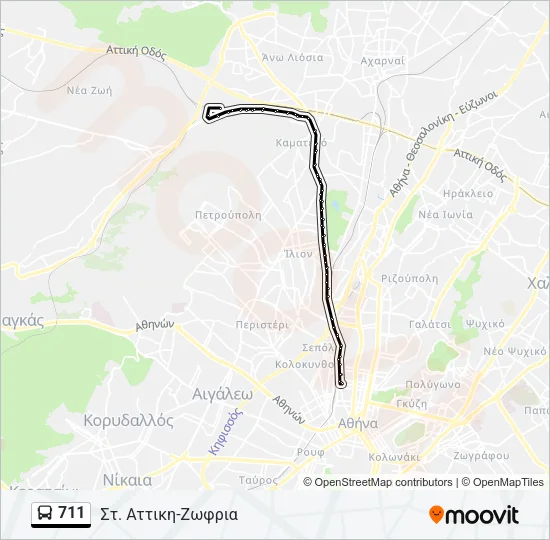 711 Bus Line Map