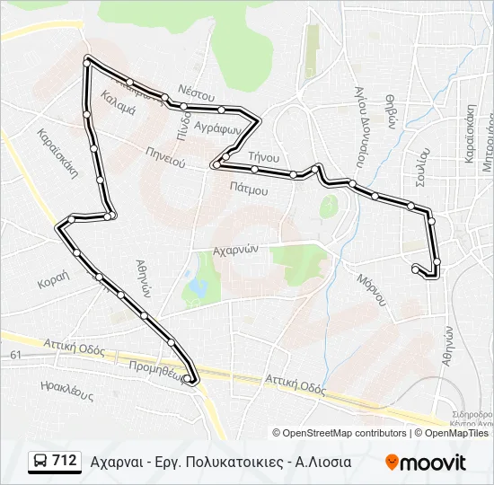 712 Bus Line Map