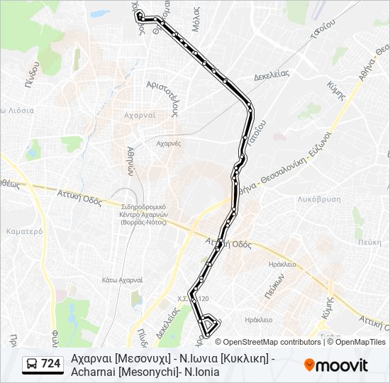 724 bus Line Map