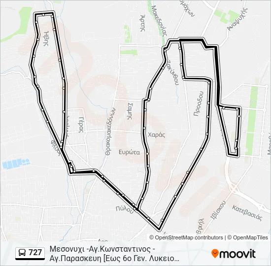 727 Bus Line Map