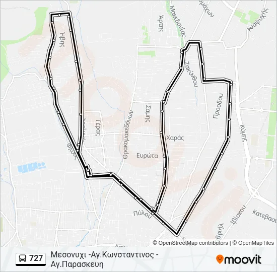 727 Bus Line Map