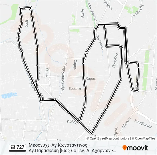 727 Bus Line Map