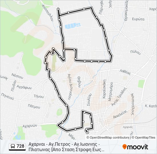 728 bus Line Map