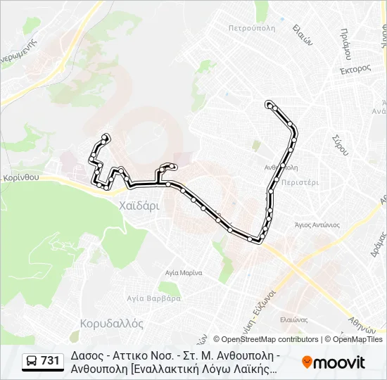 731 Bus Line Map