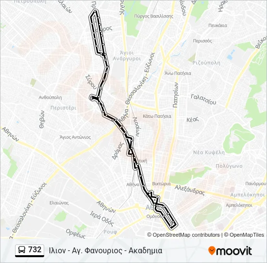 732 Bus Line Map