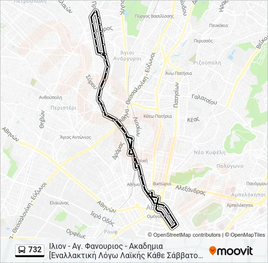 732 Bus Line Map