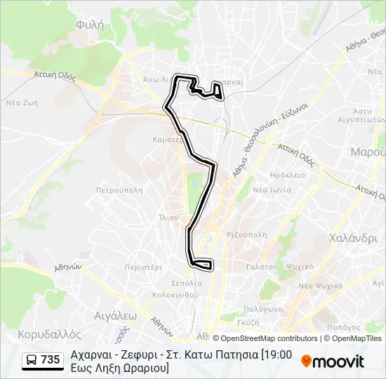 735 Bus Line Map