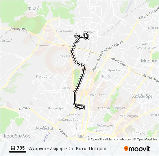 735 Bus Line Map