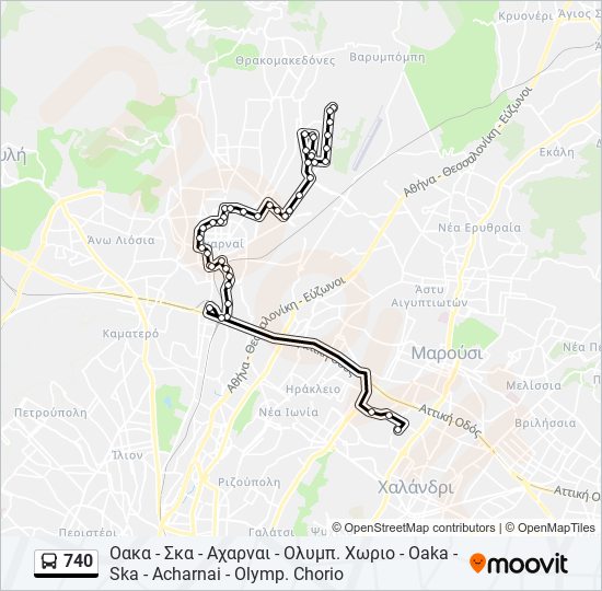 740 bus Line Map