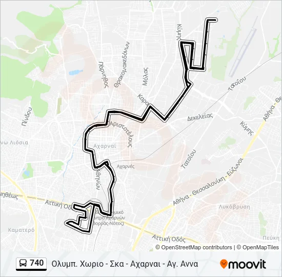 740 Bus Line Map