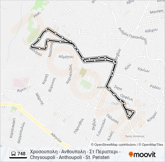 748 bus Line Map