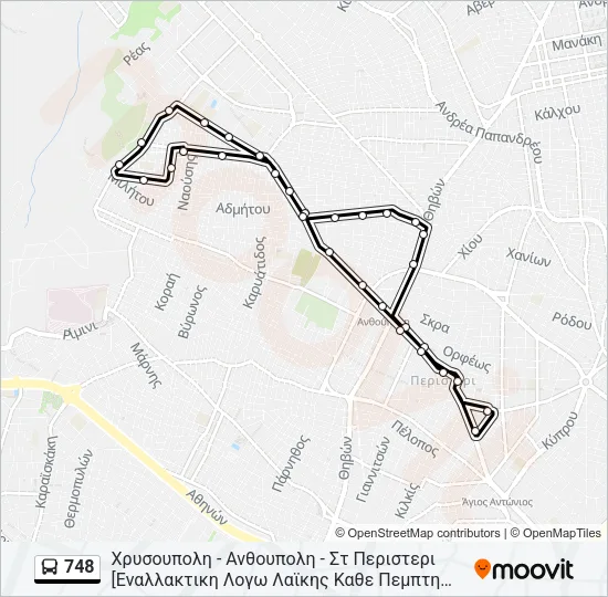 748 Bus Line Map