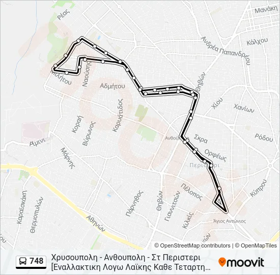 748 Bus Line Map