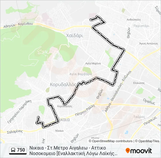 750 Bus Line Map
