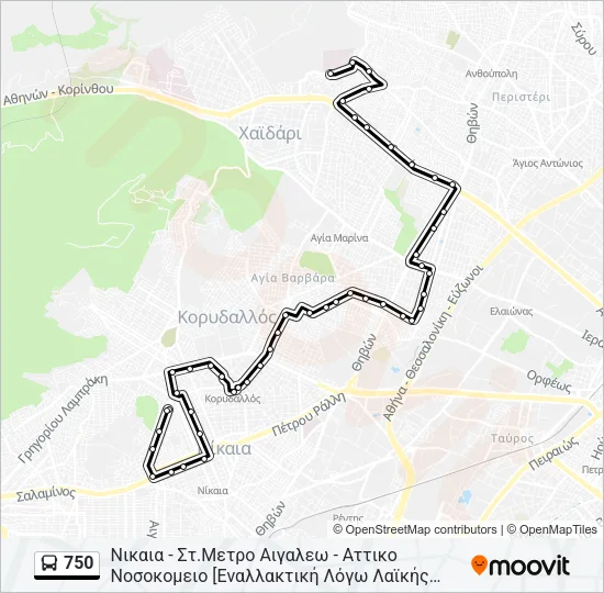 750 Bus Line Map