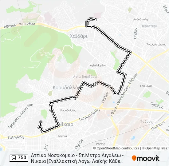 750 Bus Line Map
