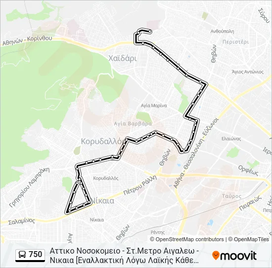 750 Bus Line Map