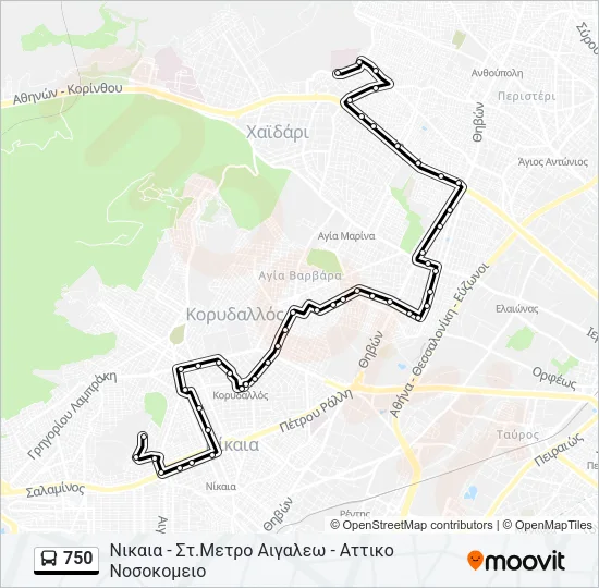 750 Bus Line Map
