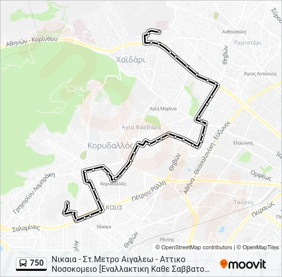 750 Bus Line Map
