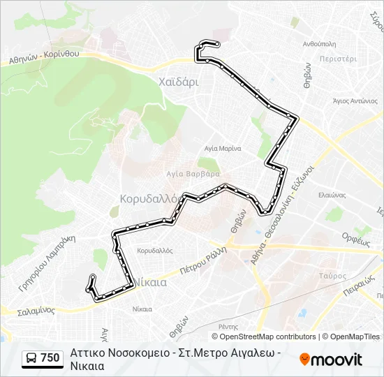 750 Bus Line Map