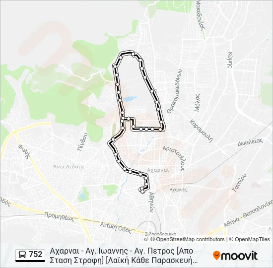 752 Bus Line Map
